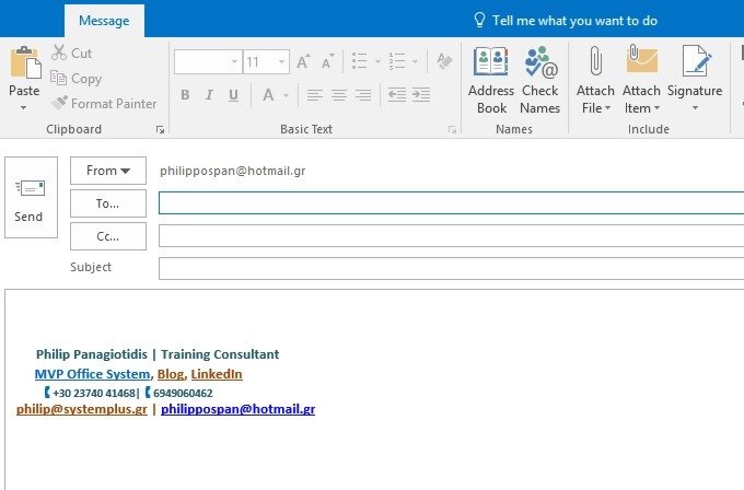 Le signe du mail sur Word 